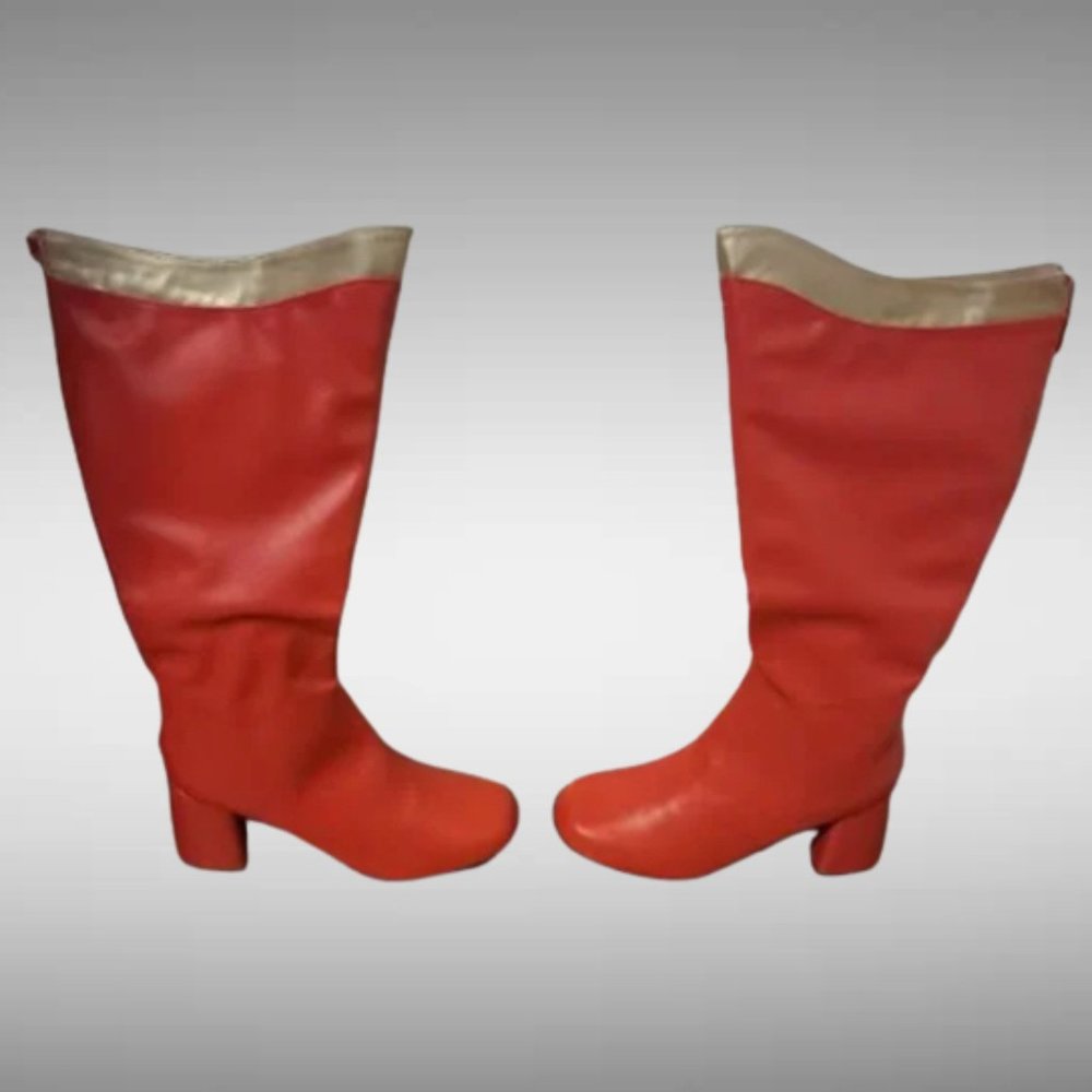 NEW Ellie Shoes Women's 300 Super Boots size 9 Red and Gold